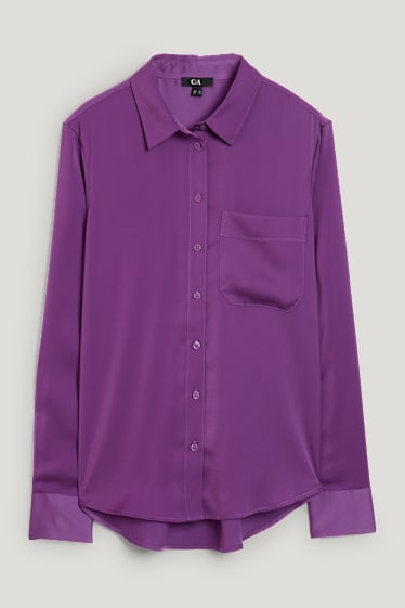 Damen - Satin-Bluse - violett