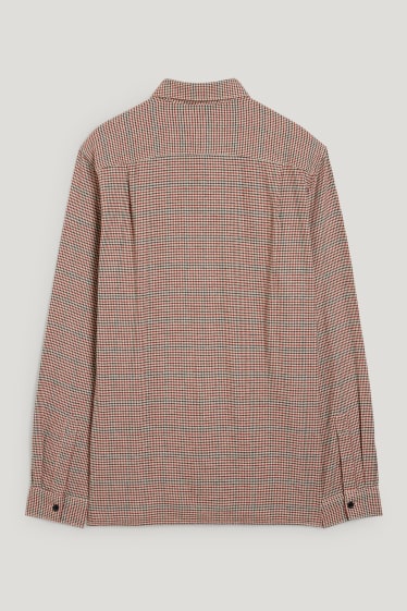 Herren - Flanellhemd - Regular Fit - Button-down - kariert - bunt