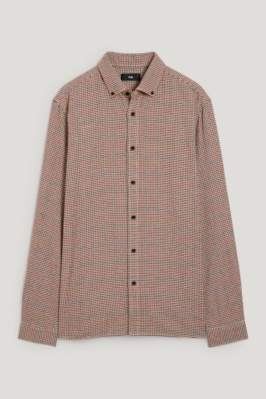 Herren - Flanellhemd - Regular Fit - Button-down - kariert - bunt