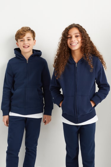 Kids Boys - Zip-through sweatshirt with hood - genderneutral - dark blue