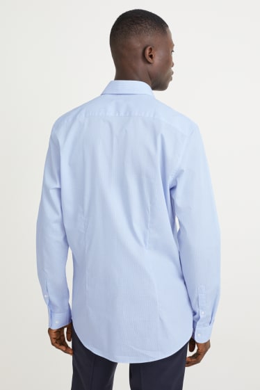 Men - Business shirt - slim fit - cutaway collar - easy-iron - striped - blue / white