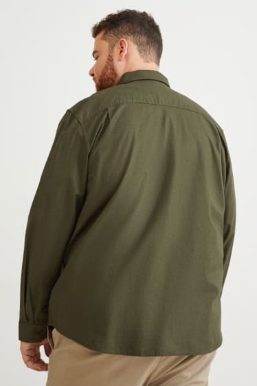 Home XL - Camisa Oxford - regular fit - button-down - verd fosc
