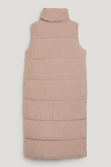 Mujer - Chaleco acolchado largo - beis