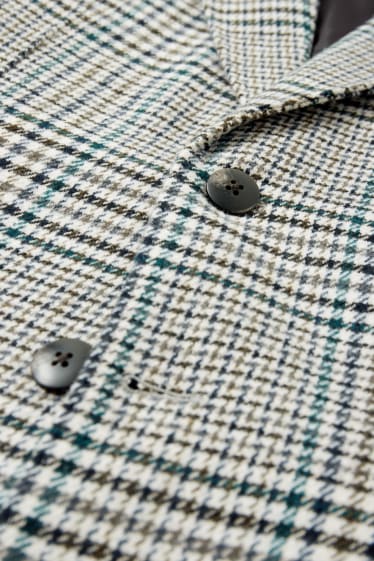 Hommes - Veste - slim fit - à carreaux - beige