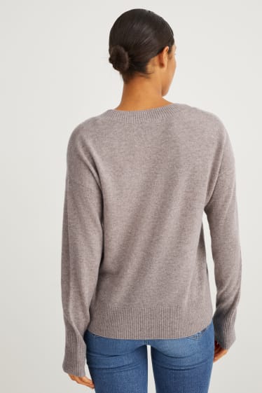 Damen - Kaschmir-Pullover - beige