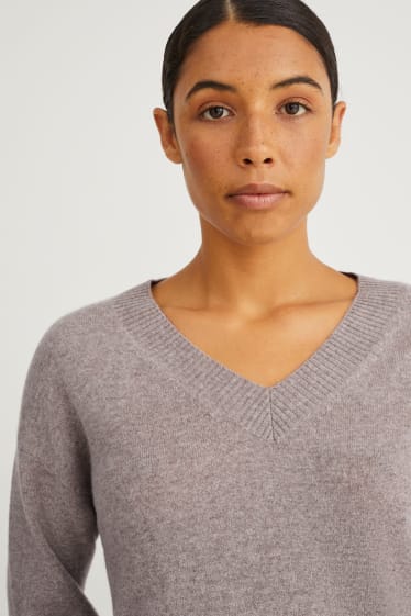 Damen - Kaschmir-Pullover - beige