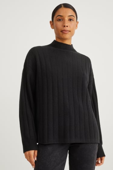 Damen - Kaschmir-Pullover - schwarz