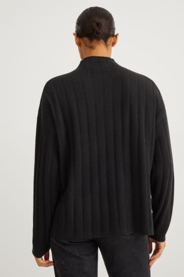 Damen - Kaschmir-Pullover - schwarz