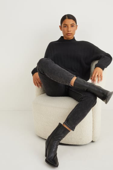 Damen - Kaschmir-Pullover - schwarz