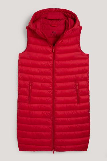 Dames - Lange bodywarmer - rood