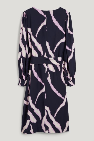 Dames - A-lijn-jurk - met patroon - donkerblauw