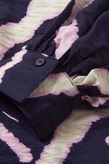 Dames - A-lijn-jurk - met patroon - donkerblauw