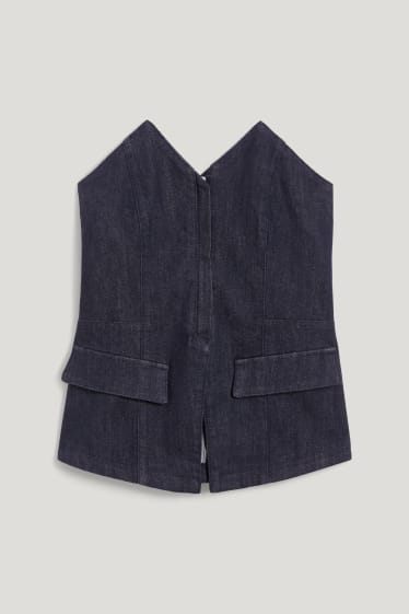 Damen - Jeans-Corsage - jeans-dunkelblau