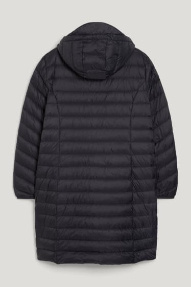 Women - Down jacket with hood - black