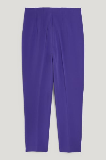 Dames - Pantalon - high waist - tapered fit - paars