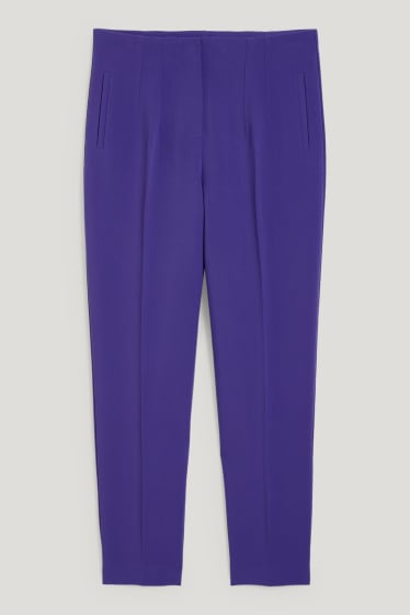 Dames - Pantalon - high waist - tapered fit - paars