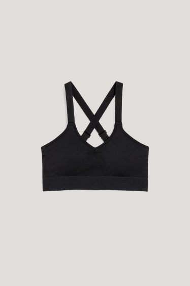Donna - Reggiseno sportivo - imbottito - yoga - nero
