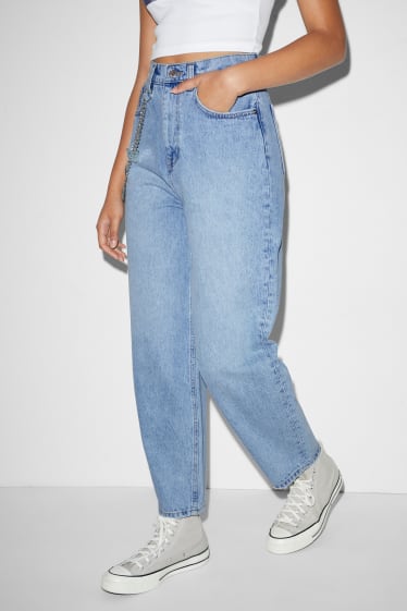 Clockhouse pro holky - CLOCKHOUSE - balloon jeans - high waist - džíny - světle modré