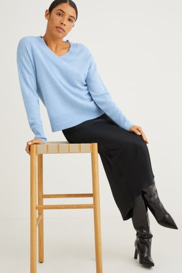 Femmes - Pullover en cachemire - bleu clair
