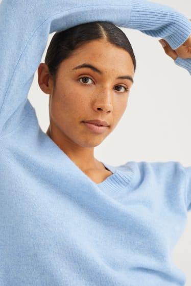 Femmes - Pullover en cachemire - bleu clair