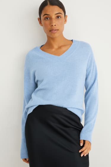 Femmes - Pullover en cachemire - bleu clair
