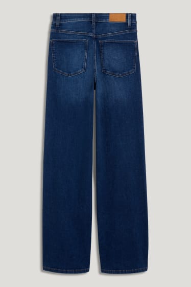 Dames - Wide leg jeans - high waist - jeansblauw