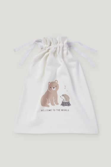 Exklusiv Online - Erstlings-Set mit Geschenkbeutel - 7 teilig - weiß