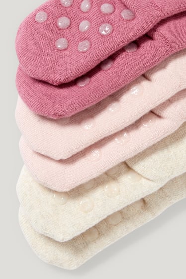 Baby Girls - Multipack 3er - Bärchen - Baby-Anti-Rutsch-Socken mit Motiv - hellbeige
