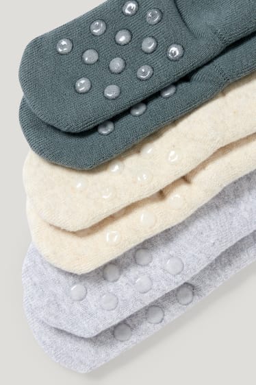 Baby Boys - Multipack 3er - Waldtiere - Erstlings-Anti-Rutsch-Socken - grün
