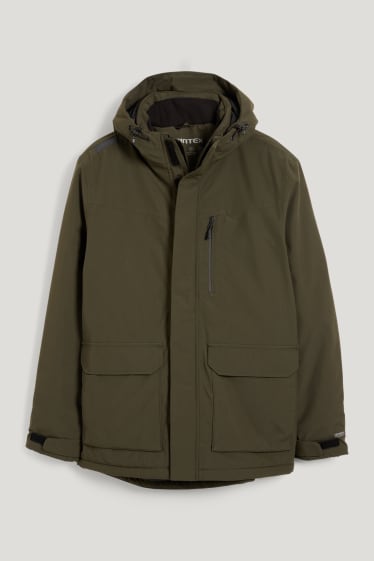 Hommes - Manteau de pluie à capuche - kaki