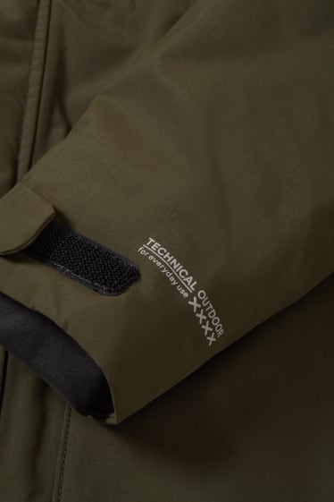 Hommes - Manteau de pluie à capuche - kaki