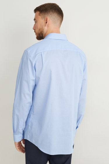 Herren - Businesshemd - Regular Fit - Kent - bügelleicht - gestreift - blau / weiß