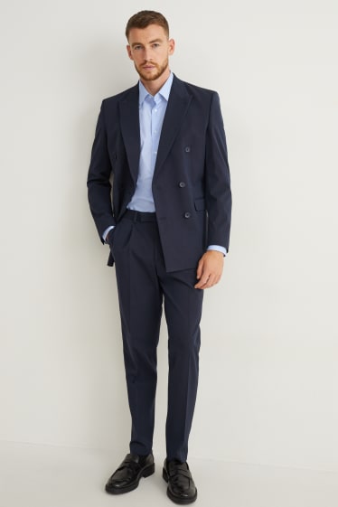 Herren - Businesshemd - Regular Fit - Kent - bügelleicht - gestreift - blau / weiß