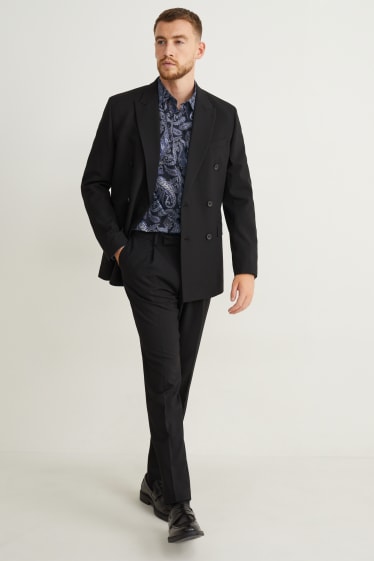 Heren - Business-overhemd - slim fit - cut away - gemakkelijk te strijken - donkerblauw