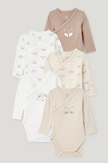 Exklusiv Online - Multipack 5er - Baby-Wickelbody - hellbeige