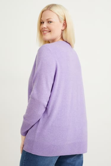 Damen - Kaschmir-Pullover - hellviolett