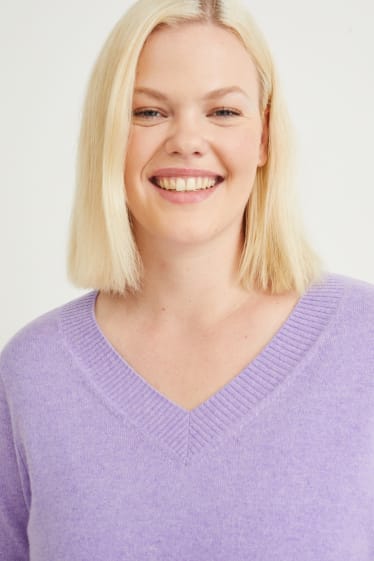 Damen - Kaschmir-Pullover - hellviolett