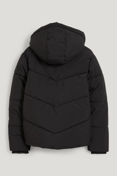 Kids Girls - Gewatteerde jas met capuchon - zwart