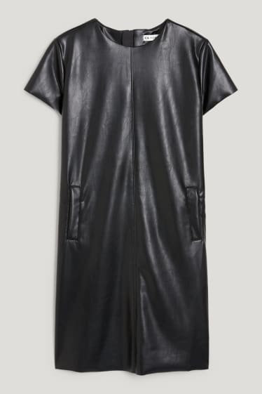 Kids Girls - Kleid - Lederimitat - schwarz