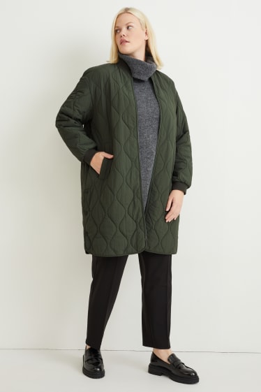 Women - Quilted coat - khaki
