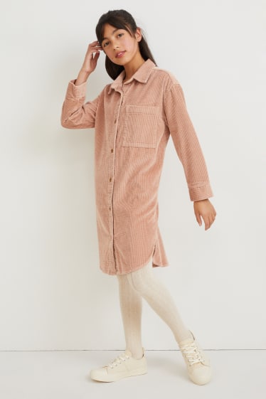 Kids Girls - Cordkleid - apricot