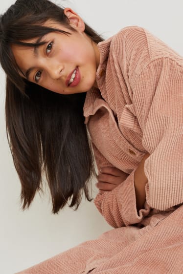 Kids Girls - Cordkleid - apricot