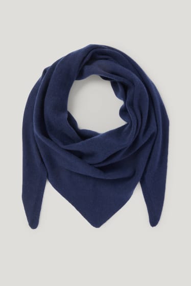 Dames - Sjaal van kasjmier - donkerblauw