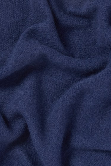 Dames - Sjaal van kasjmier - donkerblauw