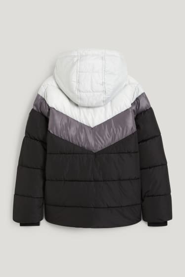Niños - Chaqueta acolchada con capucha - gris claro jaspeado
