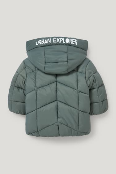 Baby Boys - Baby quilted jacket with hood - green