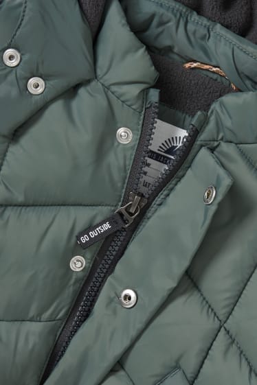Baby Boys - Baby quilted jacket with hood - green