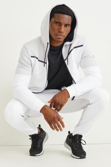 Herren - Sweatjacke mit Kapuze - weiß