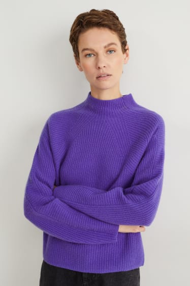 Women - Cashmere jumper - purple