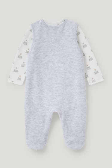 Baby Girls - Strampler-Set - 2 teilig - hellgrau-melange